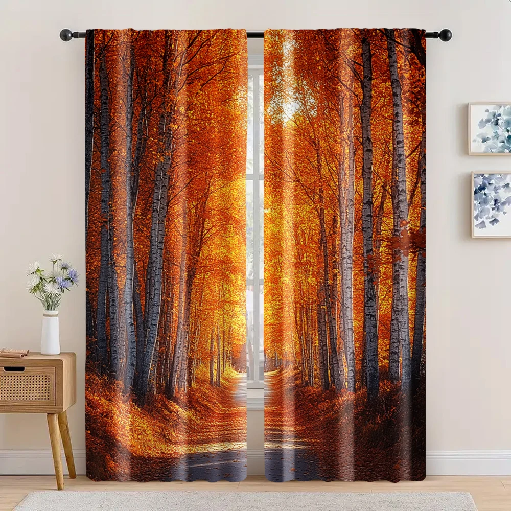2pc, Drapes autumn forest Polyester,Without Electricity Festive Wall Decor Use for With rod pockets, translucent polyester
2pc, Drapes autumn forest Polyester,Without Electricity Festive Wall Decor Use for With rod pockets, translucent polyester