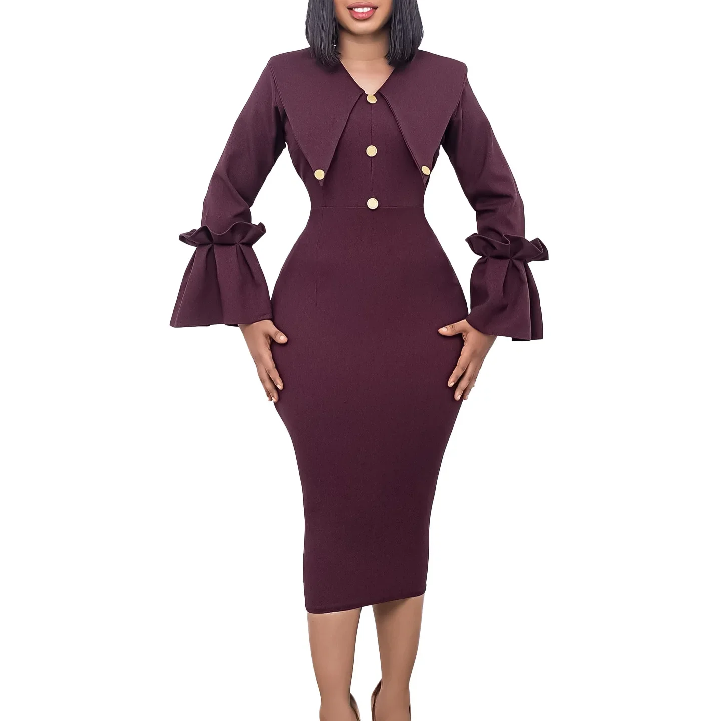 2025 Summer Elegant African Women V-neck Long Sleeve Blue White Black Polyester Knee-length Dress African Party Dresses Women
2025 Summer Elegant African Women V-neck Long Sleeve Blue White Black Polyester Knee-length Dress African Party Dresses Women