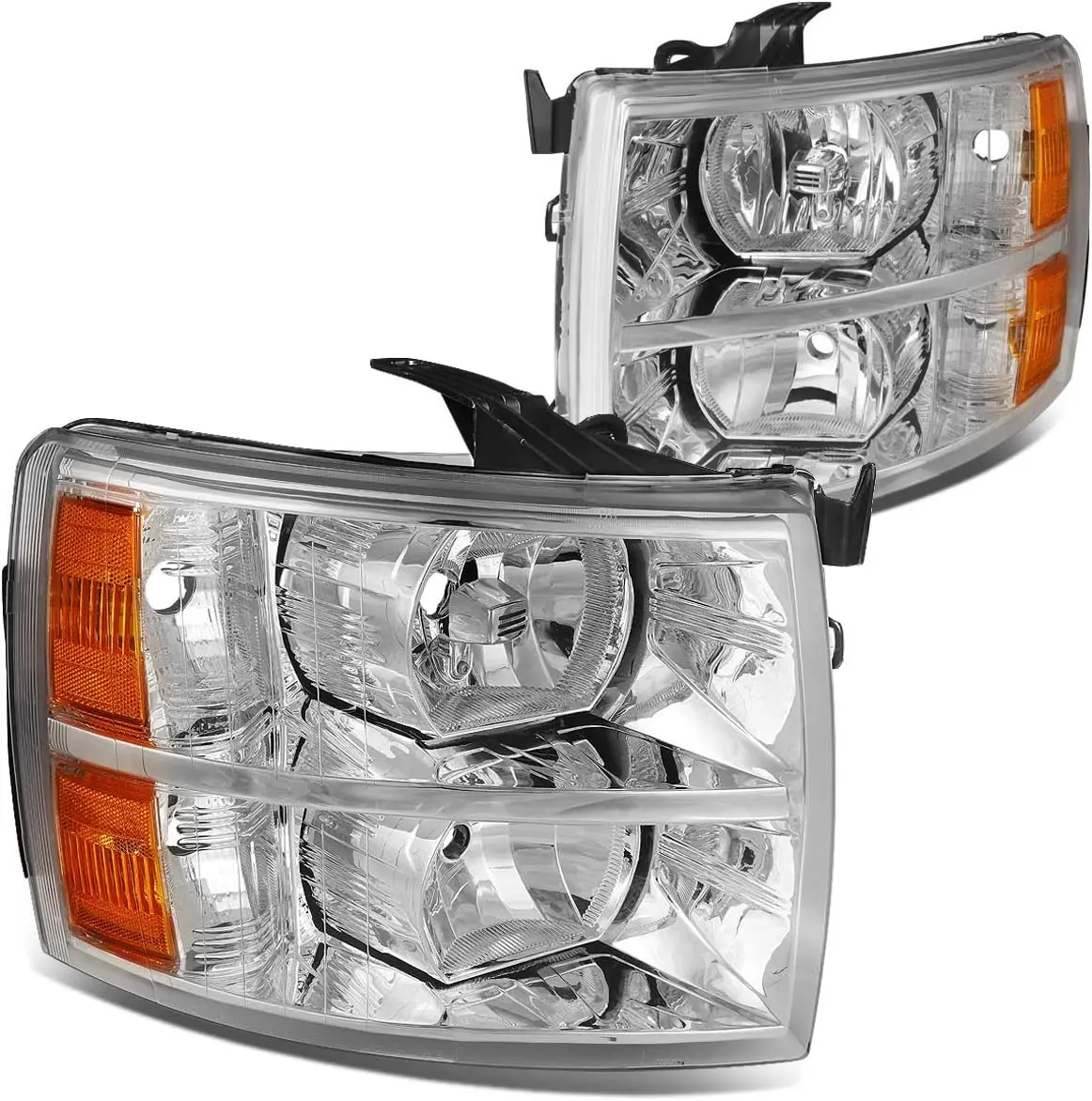 HL-OH-CSIL07-CH-AM Pair of Chrome Amber Headlights Compatible with 07-13 Silverado 1500/07-14 Silverado 2500 HD 350
HL-OH-CSIL07-CH-AM Pair of Chrome Amber Headlights Compatible with 07-13 Silverado 1500/07-14 Silverado 2500 HD 350