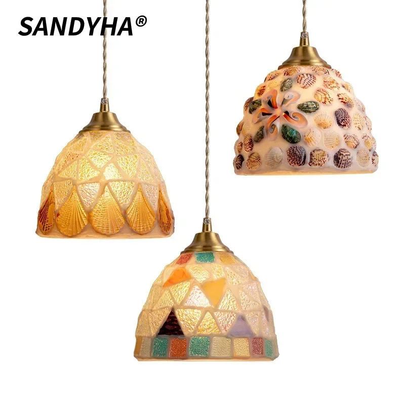 SANDYHA Nordic Retro Pendants Light Colored Glass Lampshade LED Lamps Living Room Bedroom Decoration Study Lighting Fixtures
SANDYHA Nordic Retro Pendants Light Colored Glass Lampshade LED Lamps Living Room Bedroom Decoration Study Lighting Fixtures