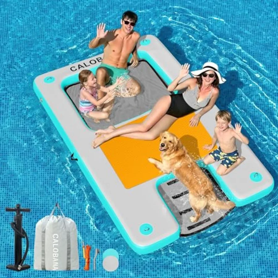 Inflatable Floating Dock for lake river sea use; PVC material; blue color; extra-large stable surface with boat ramp and mesh t
Inflatable Floating Dock for lake river sea use; PVC material; blue color; extra-large stable surface with boat ramp and mesh t