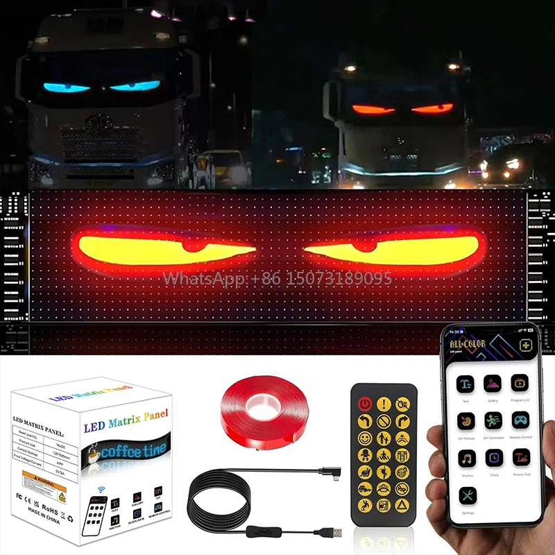 Biosled Front Rear Window Matrix Type Trucks Interactive Animation Flexible Screen Programmable LED Display Truck Devil Eyes
Biosled Front Rear Window Matrix Type Trucks Interactive Animation Flexible Screen Programmable LED Display Truck Devil Eyes