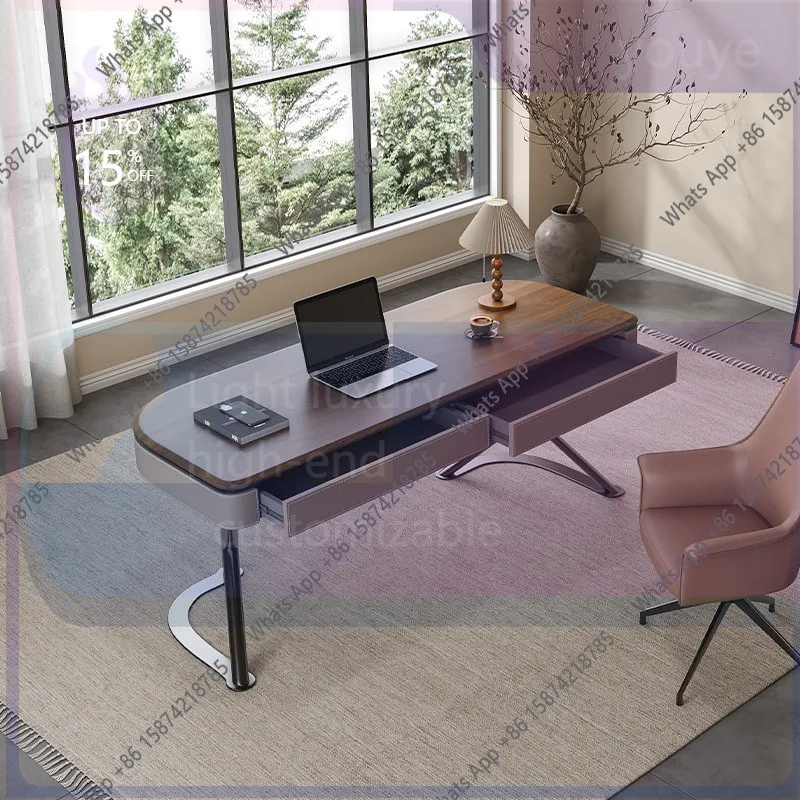grE Rt High-end Solid Wood Desk Light Luxury Modern Simple Saddle Leather Home Study Bedroom Walnut Leather Office Desk
grE Rt High-end Solid Wood Desk Light Luxury Modern Simple Saddle Leather Home Study Bedroom Walnut Leather Office Desk