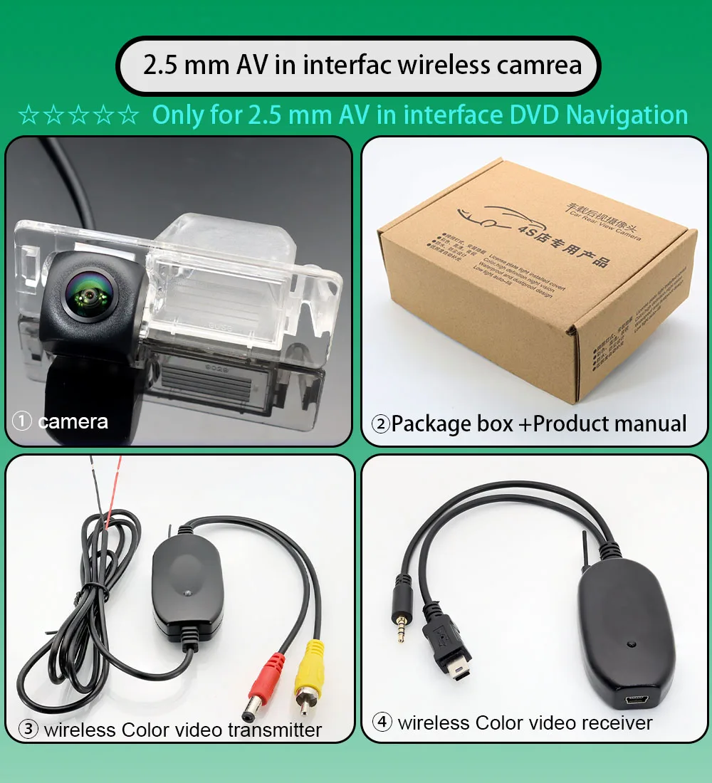 2.4 Ghz Wireless Rear View Fisheye Camera For Chevrolet Aveo T300 / Sonic 2011 2012 2013 2014 2015 2016 Transmitter Receiver
2.4 Ghz Wireless Rear View Fisheye Camera For Chevrolet Aveo T300 / Sonic 2011 2012 2013 2014 2015 2016 Transmitter Receiver