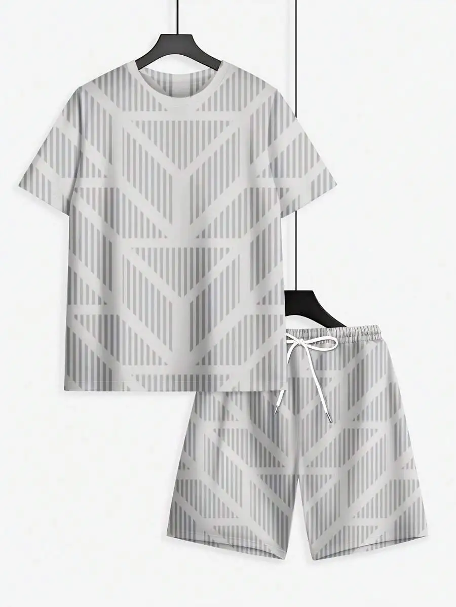 Mens Geometric Print Short Sleeve T-Shirt And Shorts Set Casual Comfortable Outfit
Mens Geometric Print Short Sleeve T-Shirt And Shorts Set Casual Comfortable Outfit