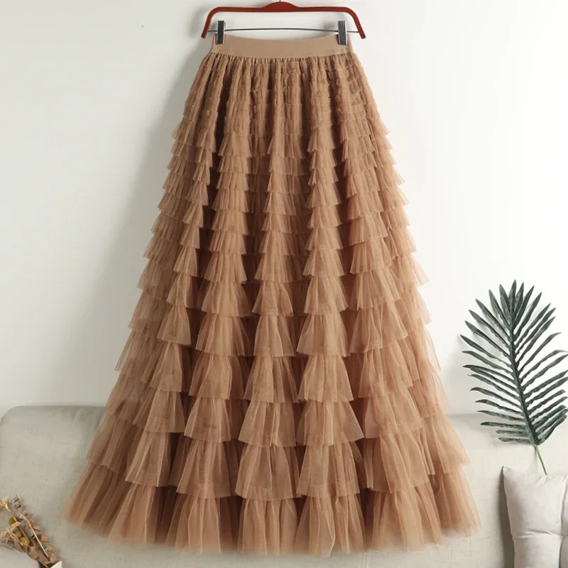 95cm 2024 New Summer Solid Mesh Skirts Gothic Multilayer Patchwork Cake Skirts High Waist Slim Maxi Tulle Skirts for Women C19
95cm 2024 New Summer Solid Mesh Skirts Gothic Multilayer Patchwork Cake Skirts High Waist Slim Maxi Tulle Skirts for Women C19