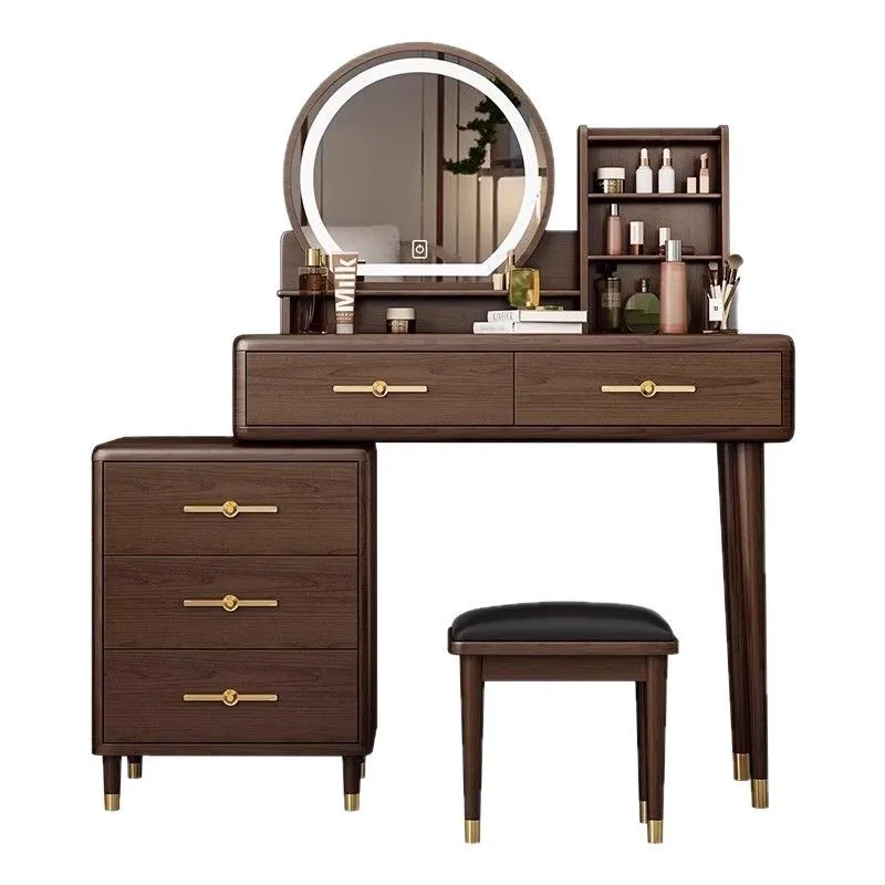 New Chinese dressing table, bedroom solid wood dressing table, desk and chest integrated
New Chinese dressing table, bedroom solid wood dressing table, desk and chest integrated