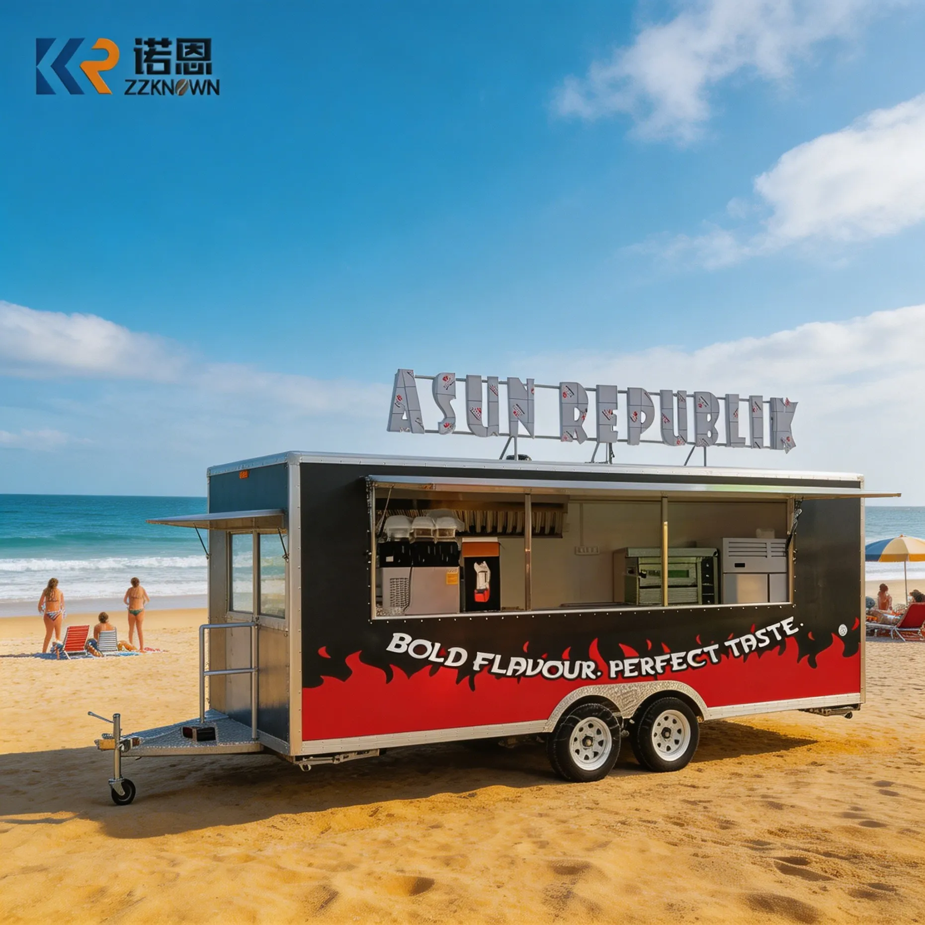 Mobile Stainless Steel Kitchen with Dual Service Windows and Air Conditioning Food Trailer for Street Food Business
Mobile Stainless Steel Kitchen with Dual Service Windows and Air Conditioning Food Trailer for Street Food Business