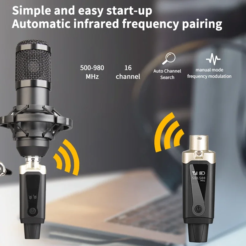 UHF Wireless Microphone System XLR Microphone Adapter Converter Auto Transmitter Set Condenser Dynamic Microphone
UHF Wireless Microphone System XLR Microphone Adapter Converter Auto Transmitter Set Condenser Dynamic Microphone