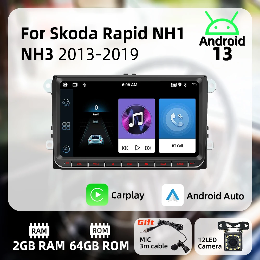 Wireless Carplay Android Auto Android Car Multimedia 2Din Radio for Skoda Rapid NH1 NH3 2013-2019 Head Unit GPS 9" Screen Stereo
Wireless Carplay Android Auto Android Car Multimedia 2Din Radio for Skoda Rapid NH1 NH3 2013-2019 Head Unit GPS 9" Screen Stereo
