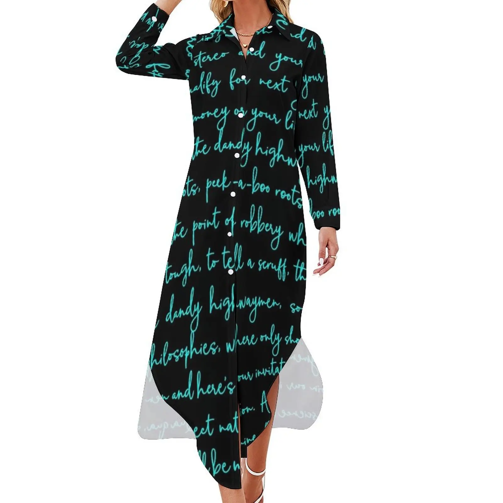 Stand and Deliver - Adam and the Ants (lyrics) v.4 Long Sleeved Shirt Dress Long dress evening dress dresses for woman
Stand and Deliver - Adam and the Ants (lyrics) v.4 Long Sleeved Shirt Dress Long dress evening dress dresses for woman