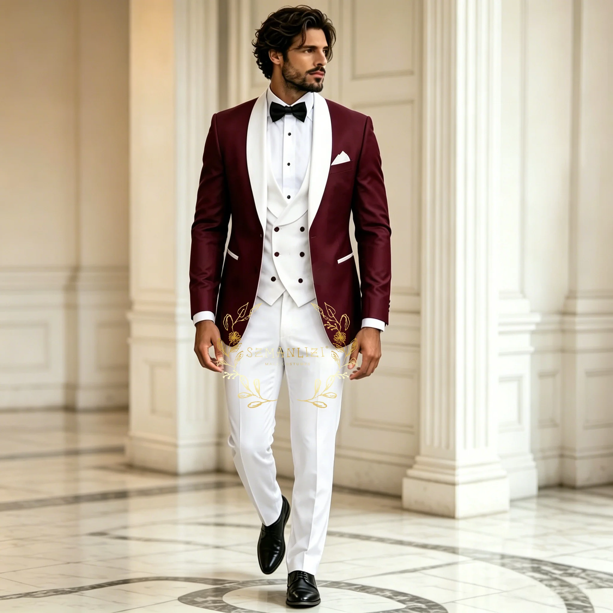 Formal White And Burgundy Men Suit Groom Groomsman Wedding Party Prom Business Male Tuxedos 3 Piece Set Blazer Vest Pants
Formal White And Burgundy Men Suit Groom Groomsman Wedding Party Prom Business Male Tuxedos 3 Piece Set Blazer Vest Pants