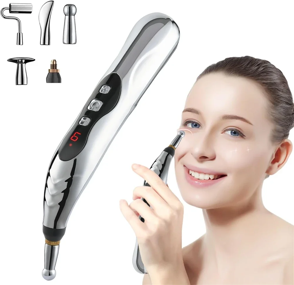 Electric Acupuncture Pen Body Muscle Massager 5 In 1 EMS Acupressure Pen Microcurrent Gua Sha Back Scraper Neck Foot Relaxation
Electric Acupuncture Pen Body Muscle Massager 5 In 1 EMS Acupressure Pen Microcurrent Gua Sha Back Scraper Neck Foot Relaxation