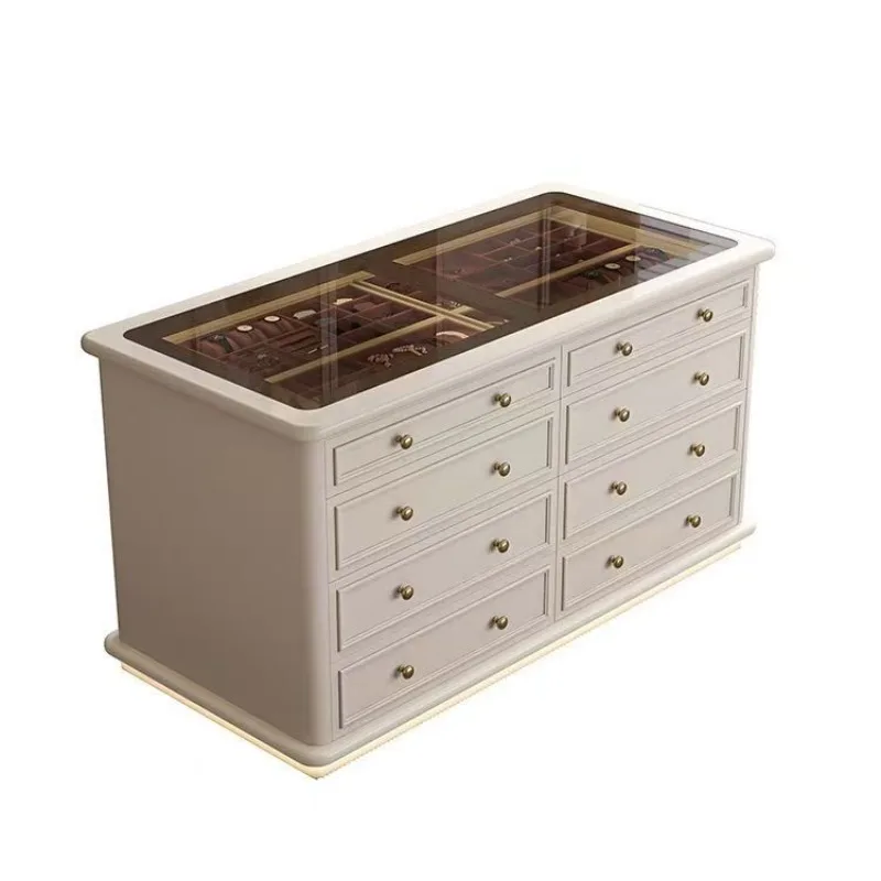 French light luxury household cream style storage cabinet double-sided display chest cabinet
French light luxury household cream style storage cabinet double-sided display chest cabinet