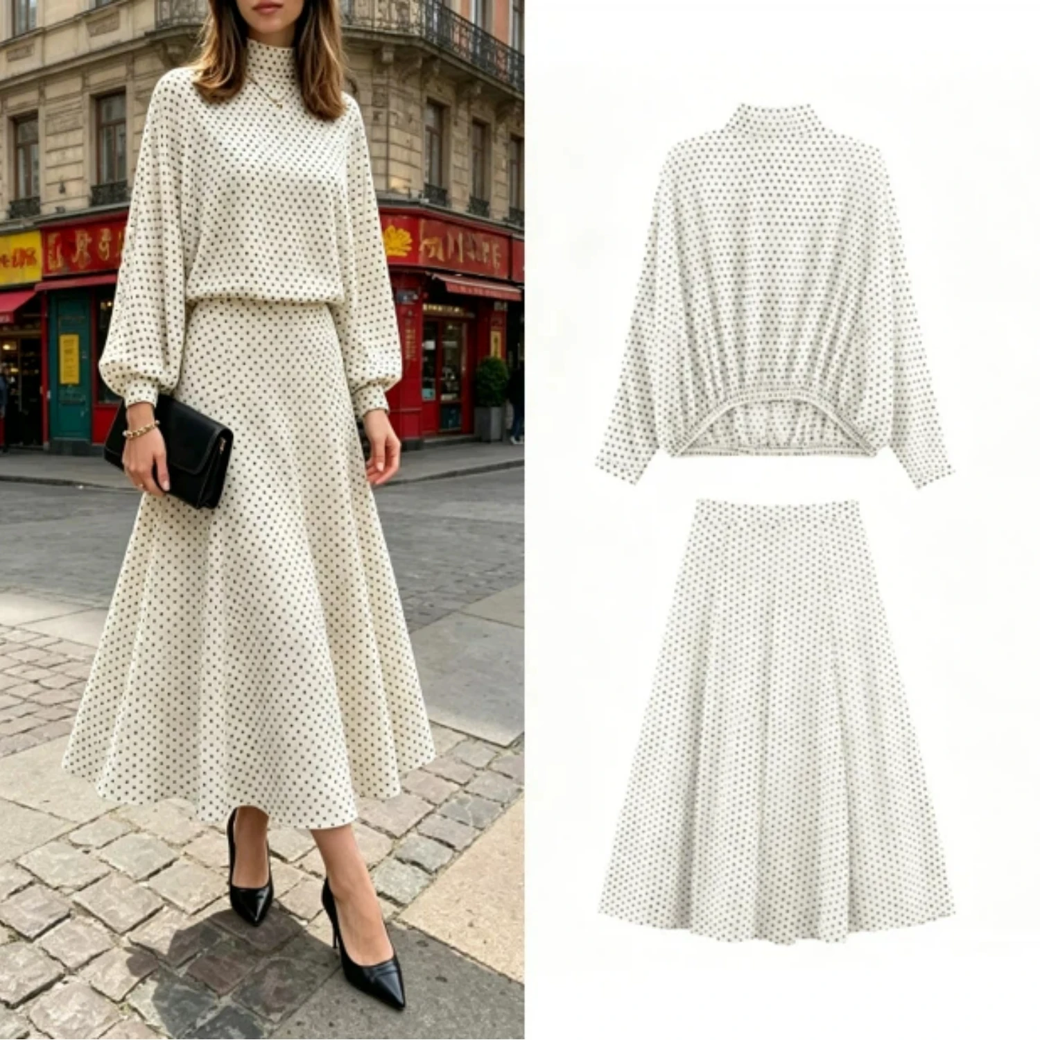 2026 Womens Polka Dot Two Piece Set Bow Long Sleeve Pleated A Line Skirt Casual Spring Summer Outfit Polka Dot Sets
2026 Womens Polka Dot Two Piece Set Bow Long Sleeve Pleated A Line Skirt Casual Spring Summer Outfit Polka Dot Sets