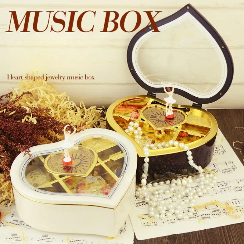 Elegant love heart music box ballet wind-up eight tone jewelry box creative gift for girls
Elegant love heart music box ballet wind-up eight tone jewelry box creative gift for girls