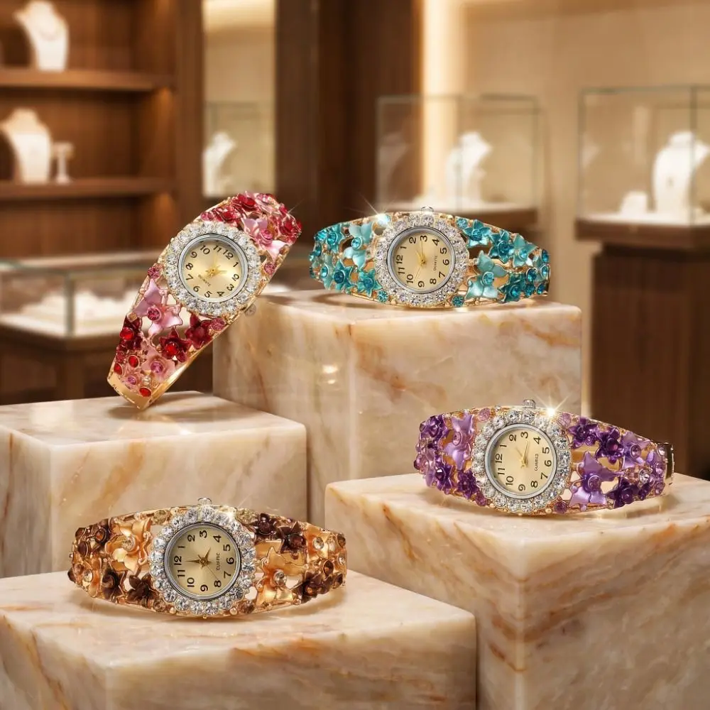 Rich In Flowers Vintage Watch Rhinestone Bracelet Crystal Jewelry Ladies Wristwatch Round Dial Versatile Design Quartz Watch
Rich In Flowers Vintage Watch Rhinestone Bracelet Crystal Jewelry Ladies Wristwatch Round Dial Versatile Design Quartz Watch