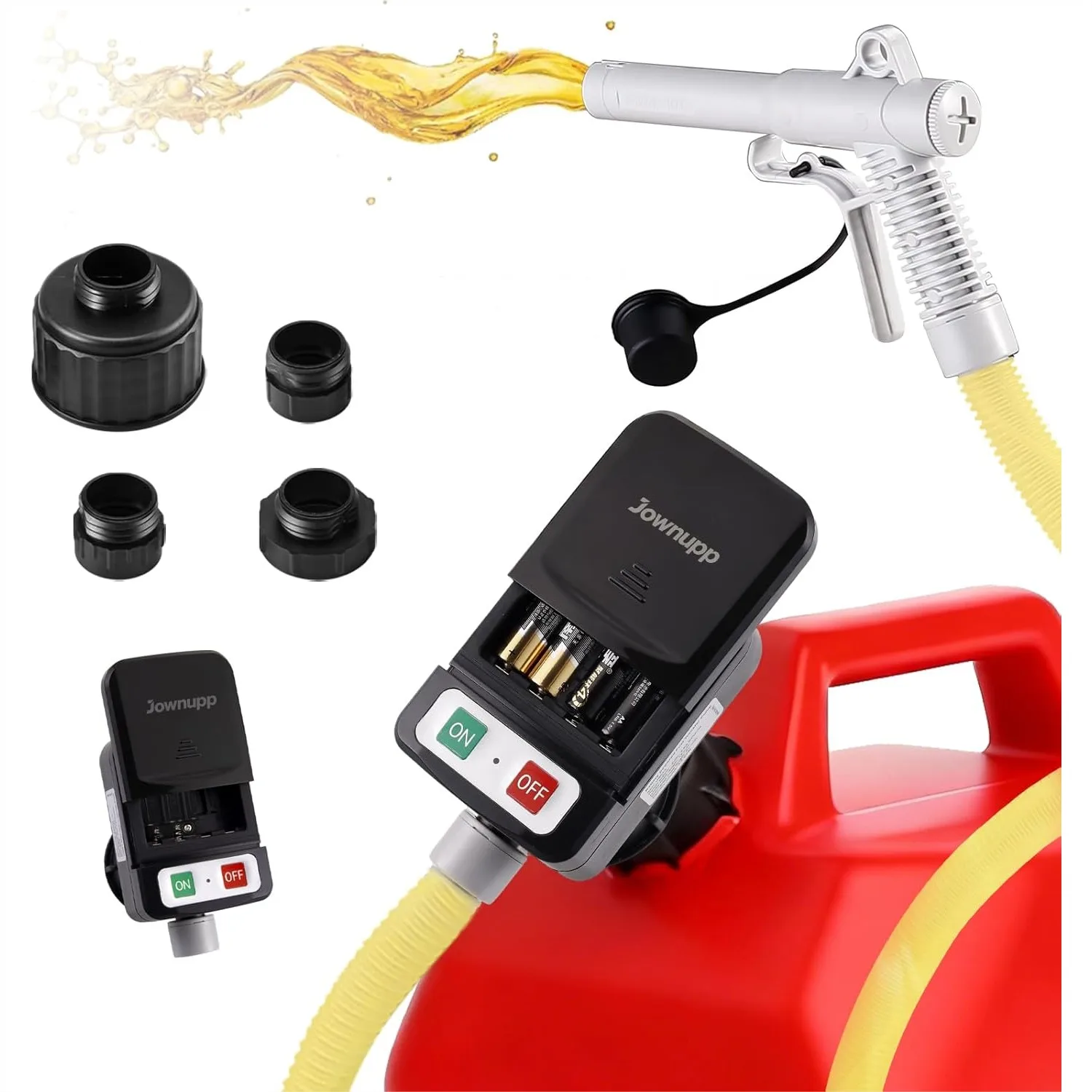 Portable Fuel Transfer Pump with Auto-Stop, 51" Extra Long Hose, 3.2 GPM, 4 Adapters for Gasoline, Diesel, Oil
Portable Fuel Transfer Pump with Auto-Stop, 51" Extra Long Hose, 3.2 GPM, 4 Adapters for Gasoline, Diesel, Oil