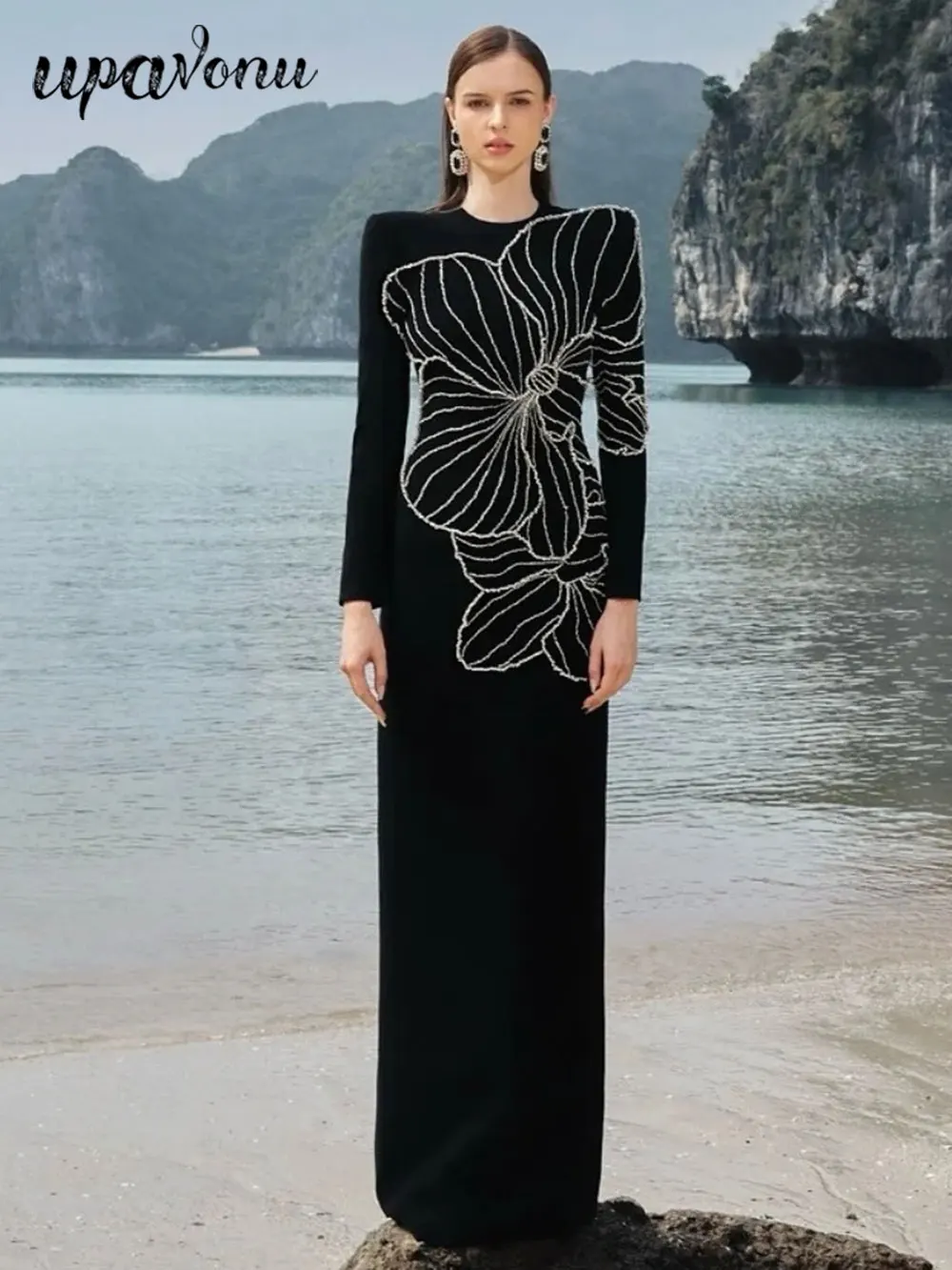 2025 Elegant Women's Light Luxury Flower Nail Bead Design Long Dress O-neck Long Sleeve Bodycon Dress Evening Club Party Vestido
2025 Elegant Women's Light Luxury Flower Nail Bead Design Long Dress O-neck Long Sleeve Bodycon Dress Evening Club Party Vestido