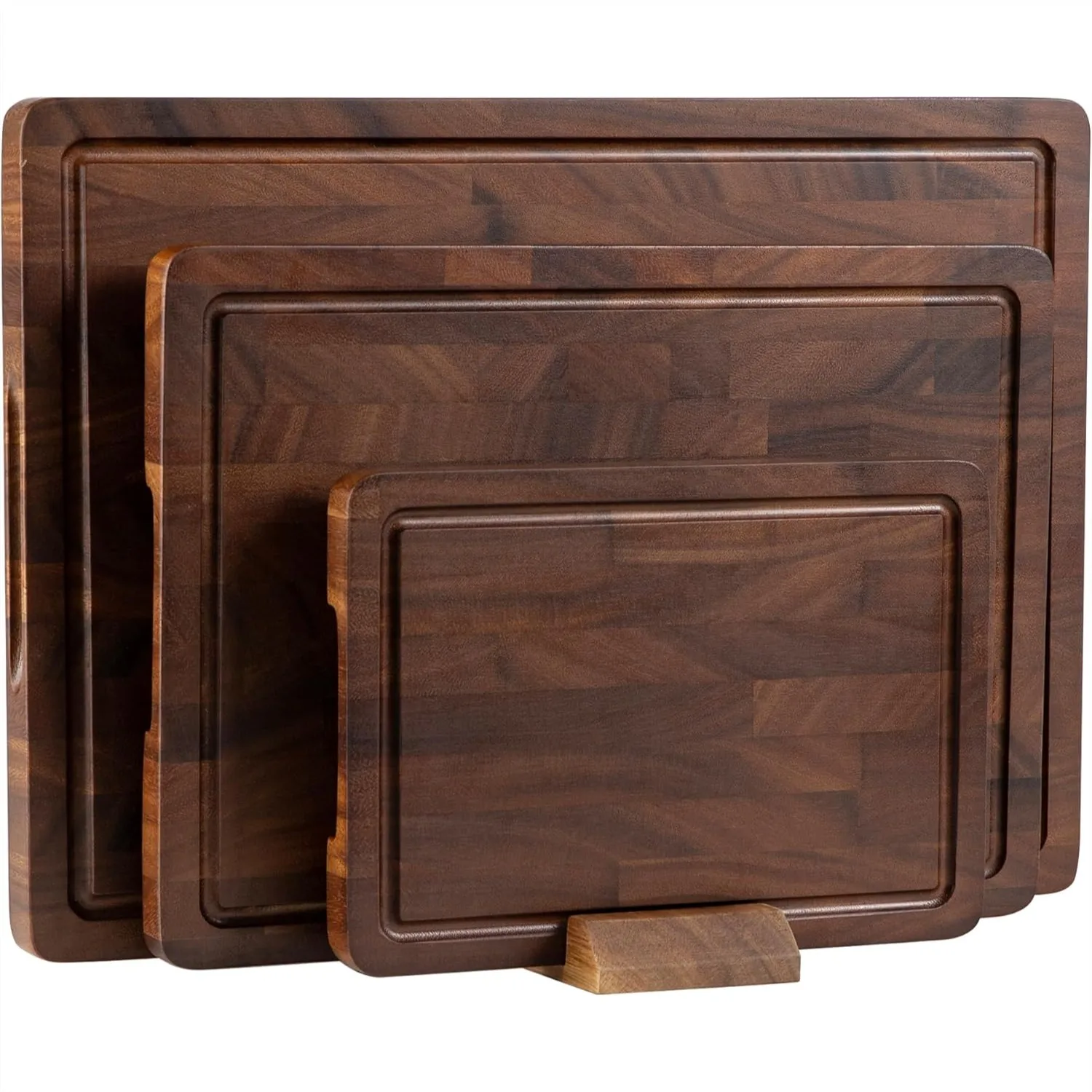 Walnut Wood Cutting Board Set, End Grain Butcher Block for Kitchen with Handle, Double Sided Charcuterie Board for Meal Prep &
Walnut Wood Cutting Board Set, End Grain Butcher Block for Kitchen with Handle, Double Sided Charcuterie Board for Meal Prep &