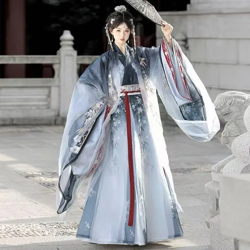 Traditional Embroidery Hanfu Women's Ancient Weijin Period Clothing Halloween Carnival Street Cosplay Costume Stage Performance
Traditional Embroidery Hanfu Women's Ancient Weijin Period Clothing Halloween Carnival Street Cosplay Costume Stage Performance