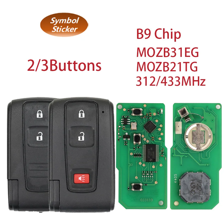 Toyota Prius 2004-2009 Автоматический умный пульт дистанционного управления, 2/3 кнопки, 312/433 МГц B9Chip FCC:MOZB21TG MOZB31EG
Toyota Prius 2004-2009 Автоматический умный пульт дистанционного управления, 2/3 кнопки, 312/433 МГц B9Chip FCC:MOZB21TG MOZB31EG