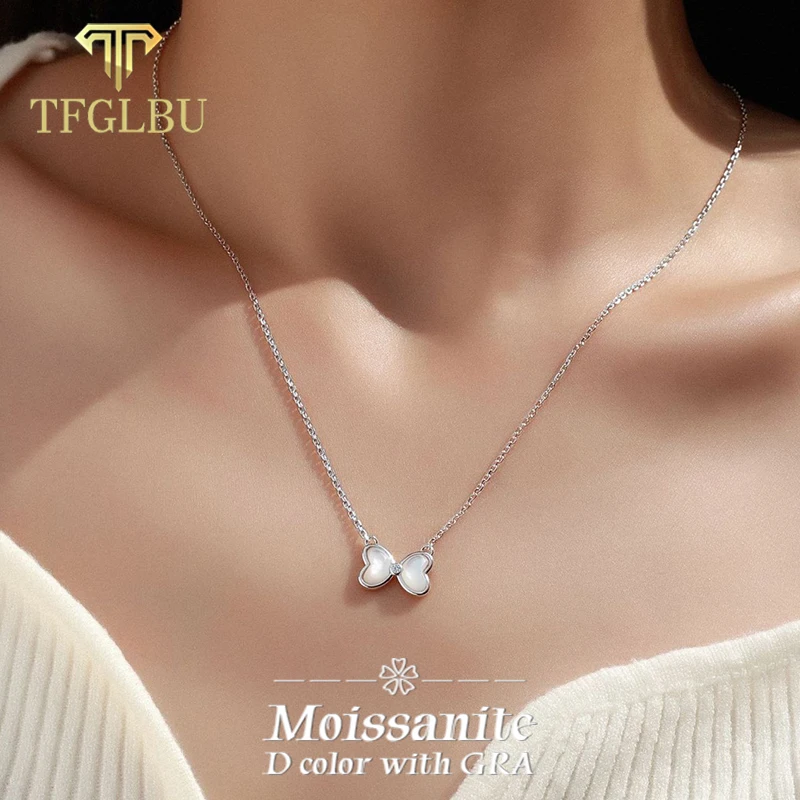 Double Heart Moissanite Chain Necklace For Women Mother of Pearl Lab Diamond GRA Certified Stone S925 Silver Daily Fine Jewelry
Double Heart Moissanite Chain Necklace For Women Mother of Pearl Lab Diamond GRA Certified Stone S925 Silver Daily Fine Jewelry
