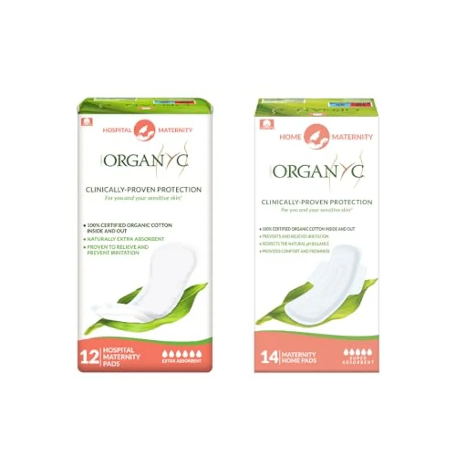 Organyc Hospital + Home Postpartum Pads Bundle Pack, 100% Certified Organic Cotton Pads for Women, Large Pads for First Days Af
Organyc Hospital + Home Postpartum Pads Bundle Pack, 100% Certified Organic Cotton Pads for Women, Large Pads for First Days Af