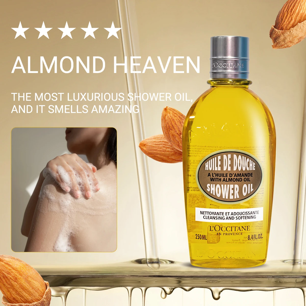 L'Occitane en Provence Almond Shower Oil Смягчение и очищение кожи с иконовым ароматом миндаля - 8,4FL.OZ./250ML
L'Occitane en Provence Almond Shower Oil Смягчение и очищение кожи с иконовым ароматом миндаля - 8,4FL.OZ./250ML