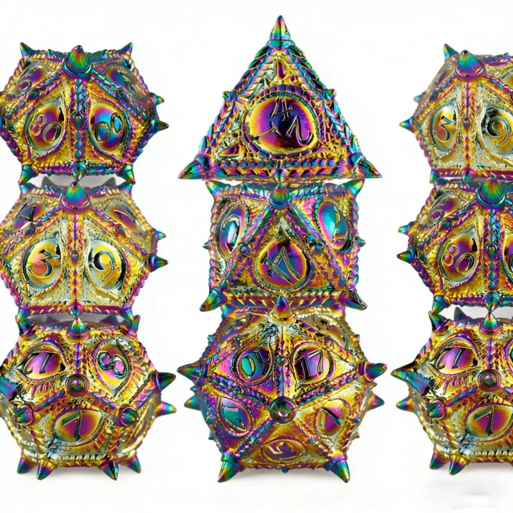 Набор металлических игральных костей для ролевых игр Dragon, 7 шт., из тяжелого цинкового сплава, с подарочной коробкой для настольных игр Dungeons & Dragons RPG
Набор металлических игральных костей для ролевых игр Dragon, 7 шт., из тяжелого цинкового сплава, с подарочной коробкой для настольных игр Dungeons & Dragons RPG