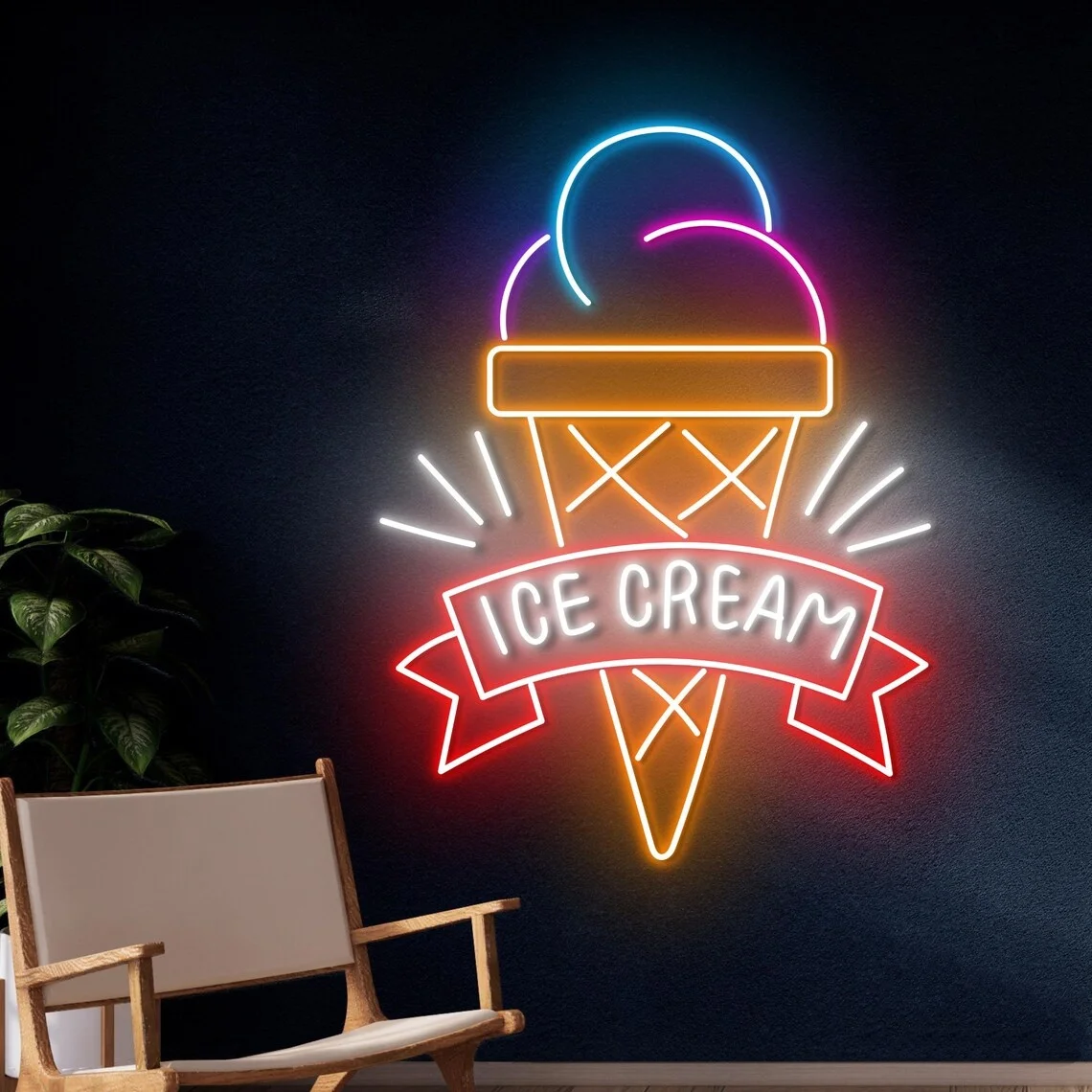 Ice Cream Neon Sign LED Wall Light For Dessert Shop Ice Cream Led Sign Candy Store Custom Neon Cone Light Decor
Ice Cream Neon Sign LED Wall Light For Dessert Shop Ice Cream Led Sign Candy Store Custom Neon Cone Light Decor