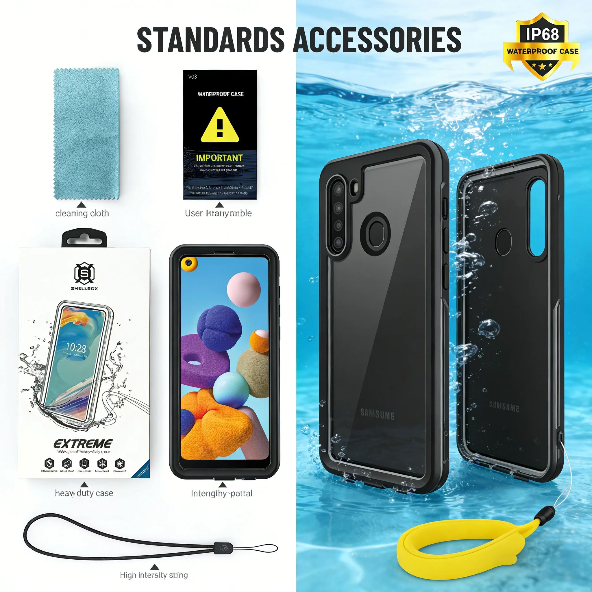 For Samsung Galaxy A56 A55 A54 A53 A52 A51 A36 A37 A35 A32 A26 A25 A24 A17 A16 IP68 Shockproof Underwater Case Waterproof Cover
For Samsung Galaxy A56 A55 A54 A53 A52 A51 A36 A37 A35 A32 A26 A25 A24 A17 A16 IP68 Shockproof Underwater Case Waterproof Cover