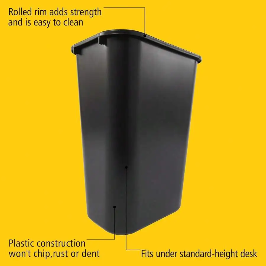 Plastic Wastebasket Trash Can 41QT Black Stackable Fits Under Desk
Plastic Wastebasket Trash Can 41QT Black Stackable Fits Under Desk