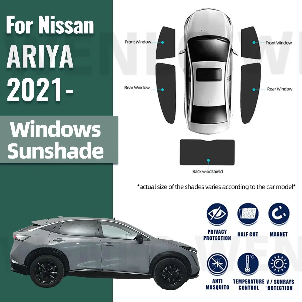 For Nissan Ariya 2021-2024 2025 Car Sunshade Shield Magnetic Front Windshield Frame Curtain Rear Side Window Sun Shades Visor
For Nissan Ariya 2021-2024 2025 Car Sunshade Shield Magnetic Front Windshield Frame Curtain Rear Side Window Sun Shades Visor