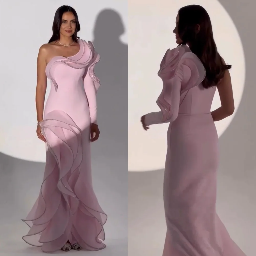 Customized Formal Jersey Ruffle Pleat Trumpet One-shoulder Long Dresses Bespoke Occasion Evening Matching Exquisite
Customized Formal Jersey Ruffle Pleat Trumpet One-shoulder Long Dresses Bespoke Occasion Evening Matching Exquisite