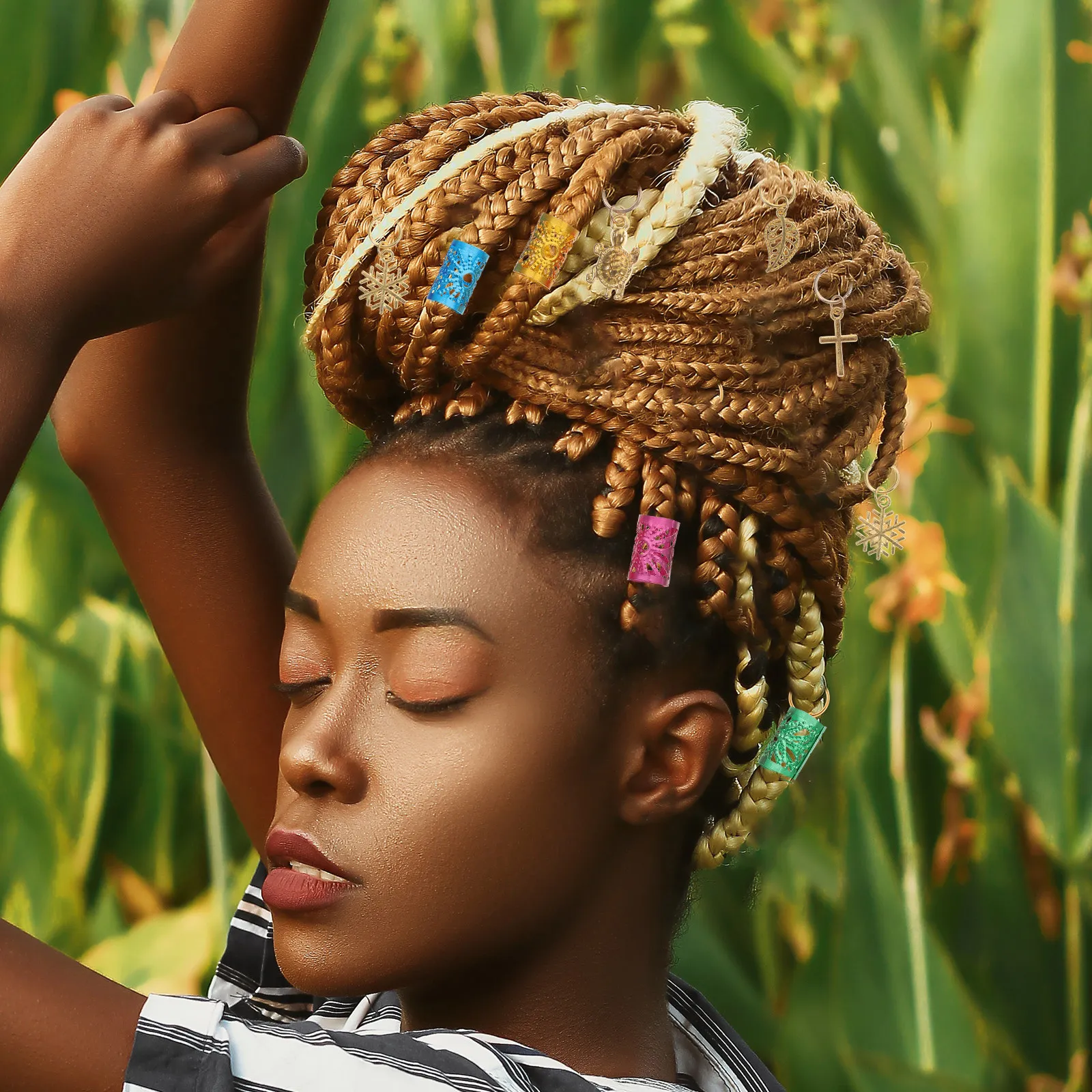 150Pcs Braid Beads Hair Charms Dreadlock Jewelry Accessories Metal Braiding Hair Decorations Festival Party Gift Women Girls
150Pcs Braid Beads Hair Charms Dreadlock Jewelry Accessories Metal Braiding Hair Decorations Festival Party Gift Women Girls