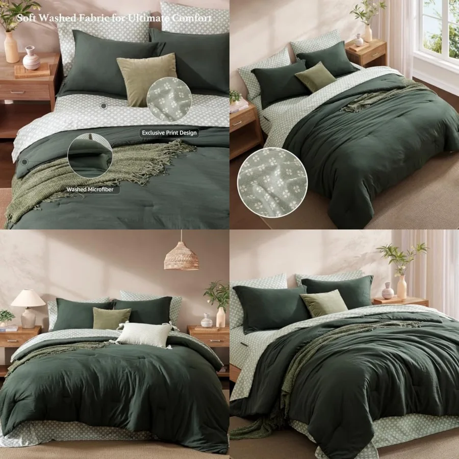 Comforter Set - 7 Pieces Prewashed Bed in a Bag Bedding Sets with Comforters, All Seasons Ultra Soft Comforter Bed Set with She
Comforter Set - 7 Pieces Prewashed Bed in a Bag Bedding Sets with Comforters, All Seasons Ultra Soft Comforter Bed Set with She