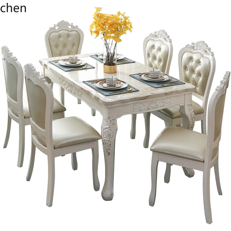HXL European dining table and chairs rectangular marble solid wood dining table
HXL European dining table and chairs rectangular marble solid wood dining table