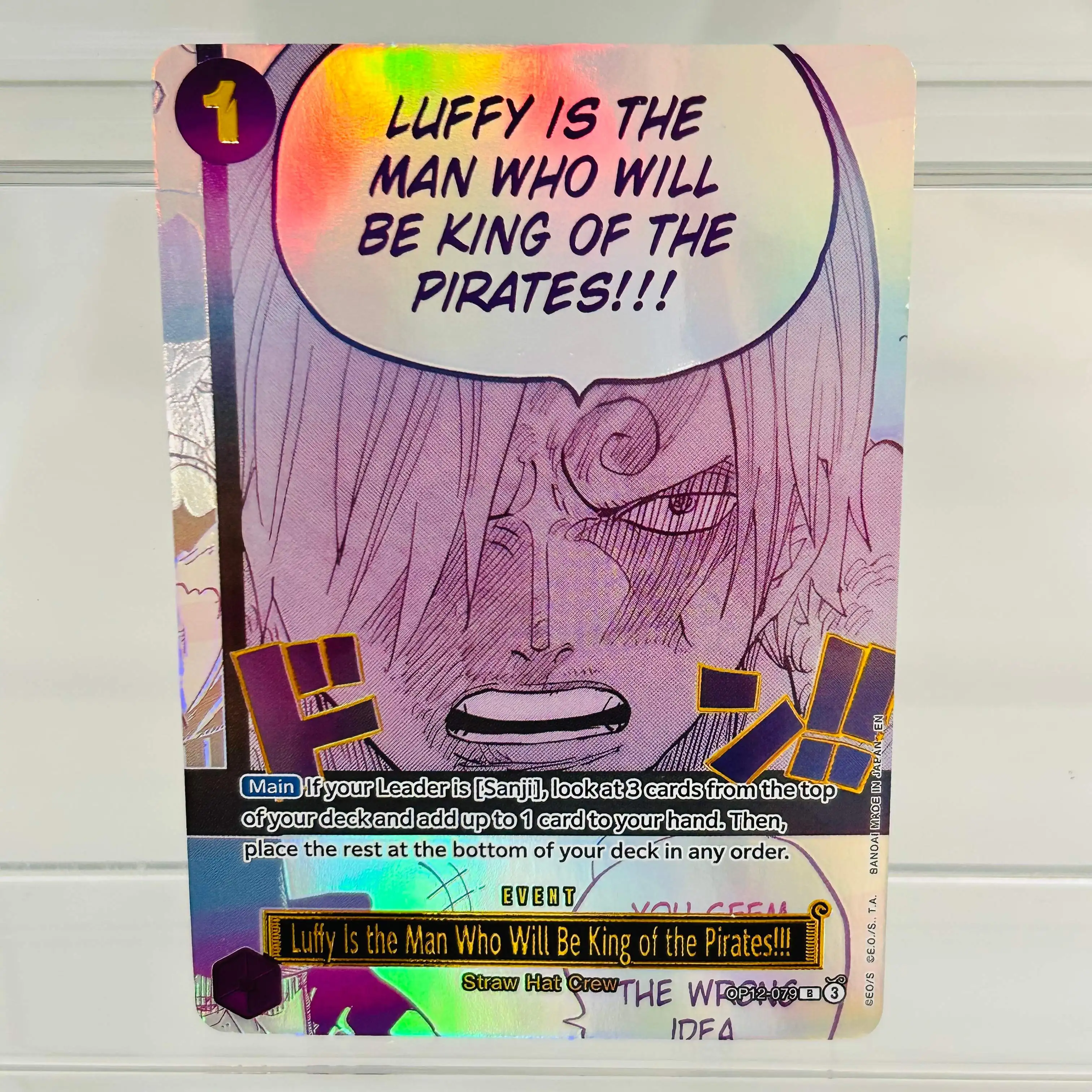 One Piece Sanji OP12-073 English Card Holographic Texture Perfect Condition DIY Premium Anime Collection Card
One Piece Sanji OP12-073 English Card Holographic Texture Perfect Condition DIY Premium Anime Collection Card