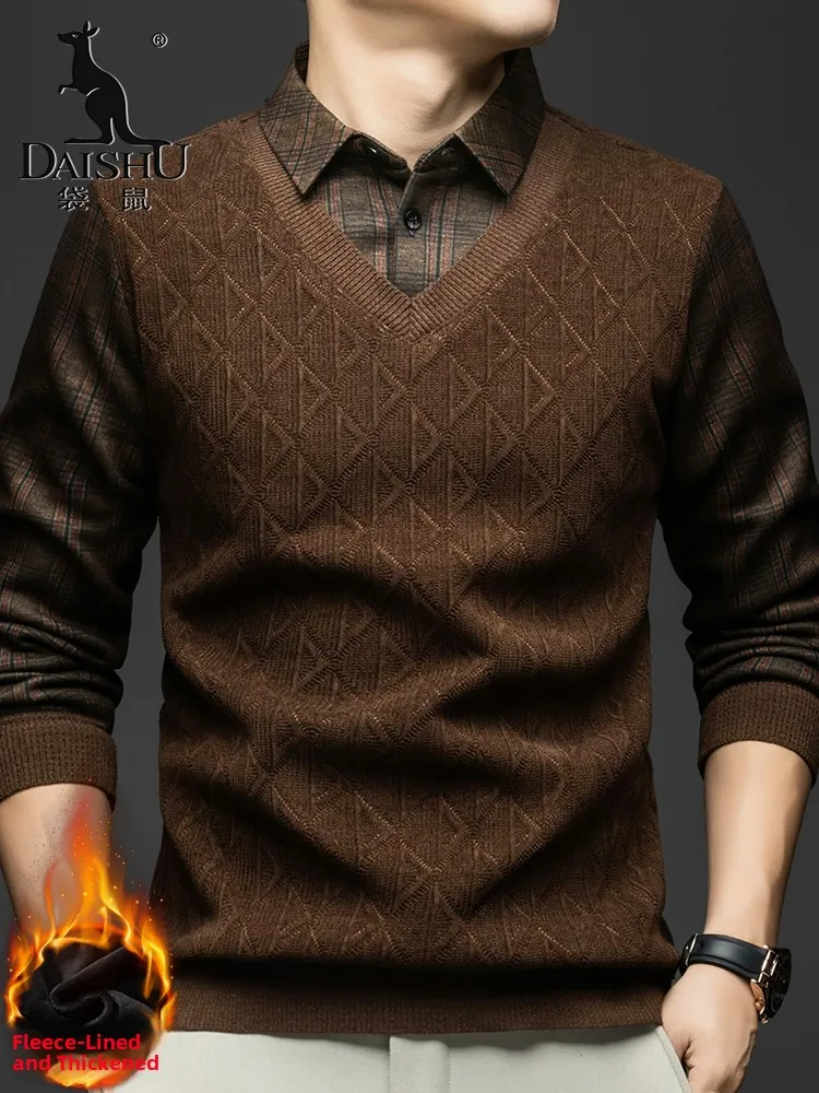 Мужской свитер с воротником и флисовой подкладкой Kangaroo Winter, утепленный, повседневный, для мужчин среднего и старшего возраста, теплый базовый слой
Мужской свитер с воротником и флисовой подкладкой Kangaroo Winter, утепленный, повседневный, для мужчин среднего и старшего возраста, теплый базовый слой