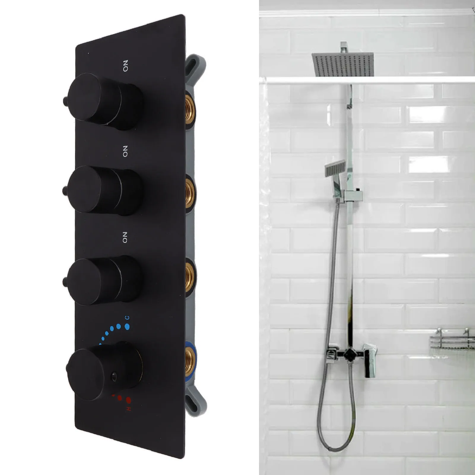 3-ходовой душевой клапан, переключающий клапан для душа, термостатический смеситель, латунный 3-ходовой клапан, комплект с 4 круглыми ручками
3-ходовой душевой клапан, переключающий клапан для душа, термостатический смеситель, латунный 3-ходовой клапан, комплект с 4 круглыми ручками