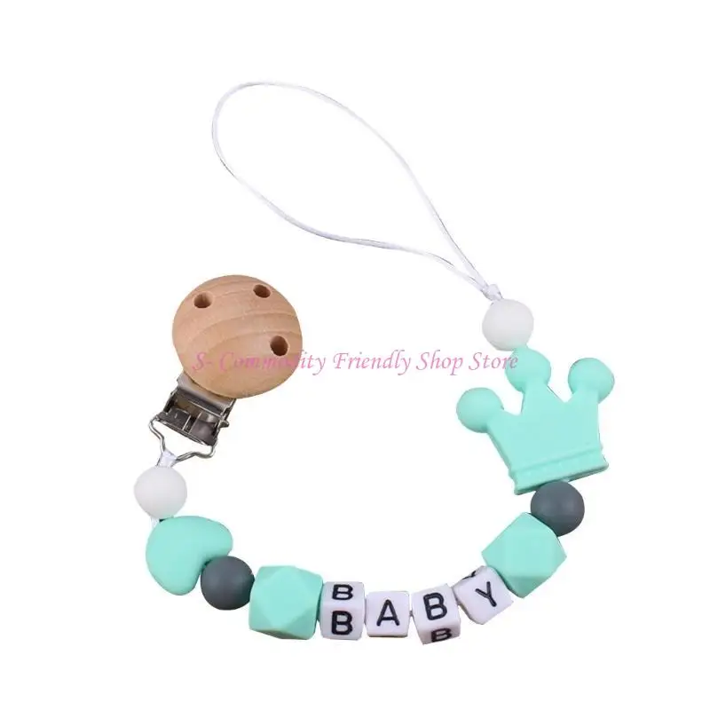 85AE Wooden Bead Pacifier Clips Silicone Dummy Chain Holder Newborn Soother Chains
85AE Wooden Bead Pacifier Clips Silicone Dummy Chain Holder Newborn Soother Chains