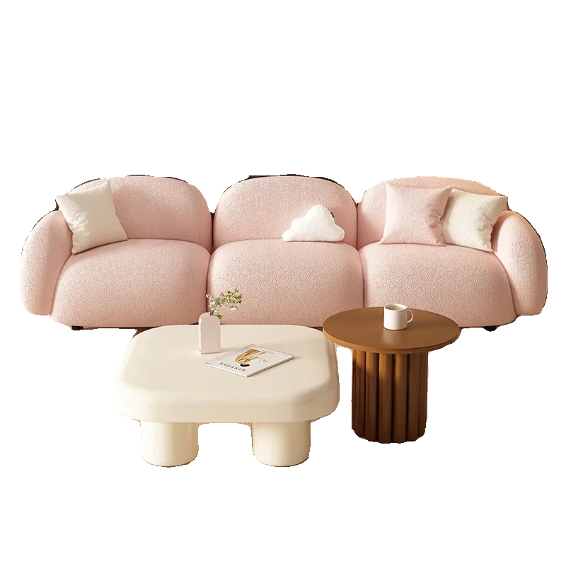 Cream wind pink sofa living room household small apartment bedroom tofu block fabric sofa reception
Cream wind pink sofa living room household small apartment bedroom tofu block fabric sofa reception