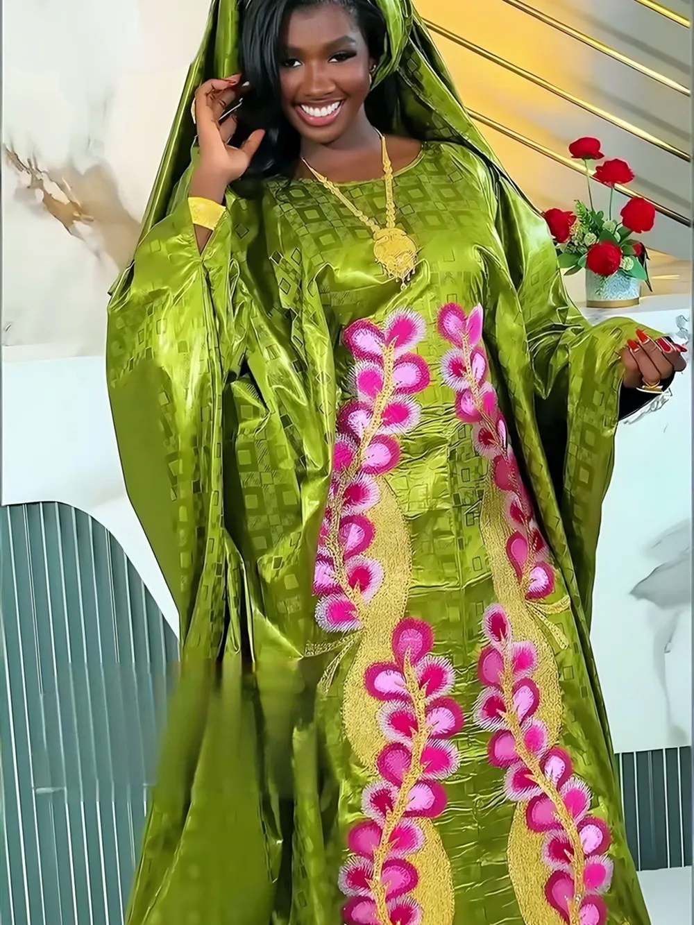 Plus Size African Party Long Dresses for Women 2026 New Luxury Bazin Embroidery Robe Elegant Muslim Wedding Evening Gown
Plus Size African Party Long Dresses for Women 2026 New Luxury Bazin Embroidery Robe Elegant Muslim Wedding Evening Gown