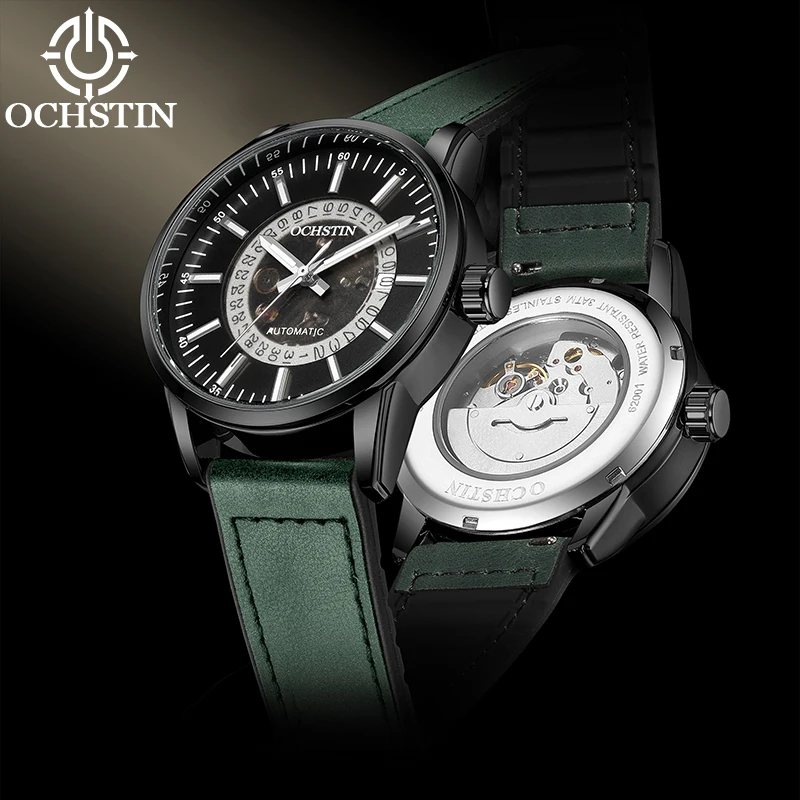 OCHSTIN Men’s Watches Automatic Mechanical Open Heart Date Display Silicone Leather Strap Military Style Male Leisure Wristwatch
OCHSTIN Men’s Watches Automatic Mechanical Open Heart Date Display Silicone Leather Strap Military Style Male Leisure Wristwatch