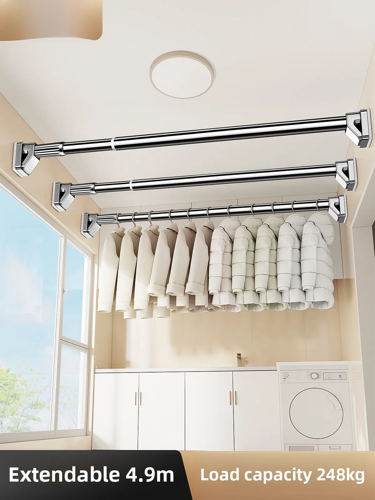 Fixed Stainl Steel Clothesline Rod Batoom Towel Rod Balcony Retractable Drng Clothes Hanger Side Installation Design
Fixed Stainl Steel Clothesline Rod Batoom Towel Rod Balcony Retractable Drng Clothes Hanger Side Installation Design