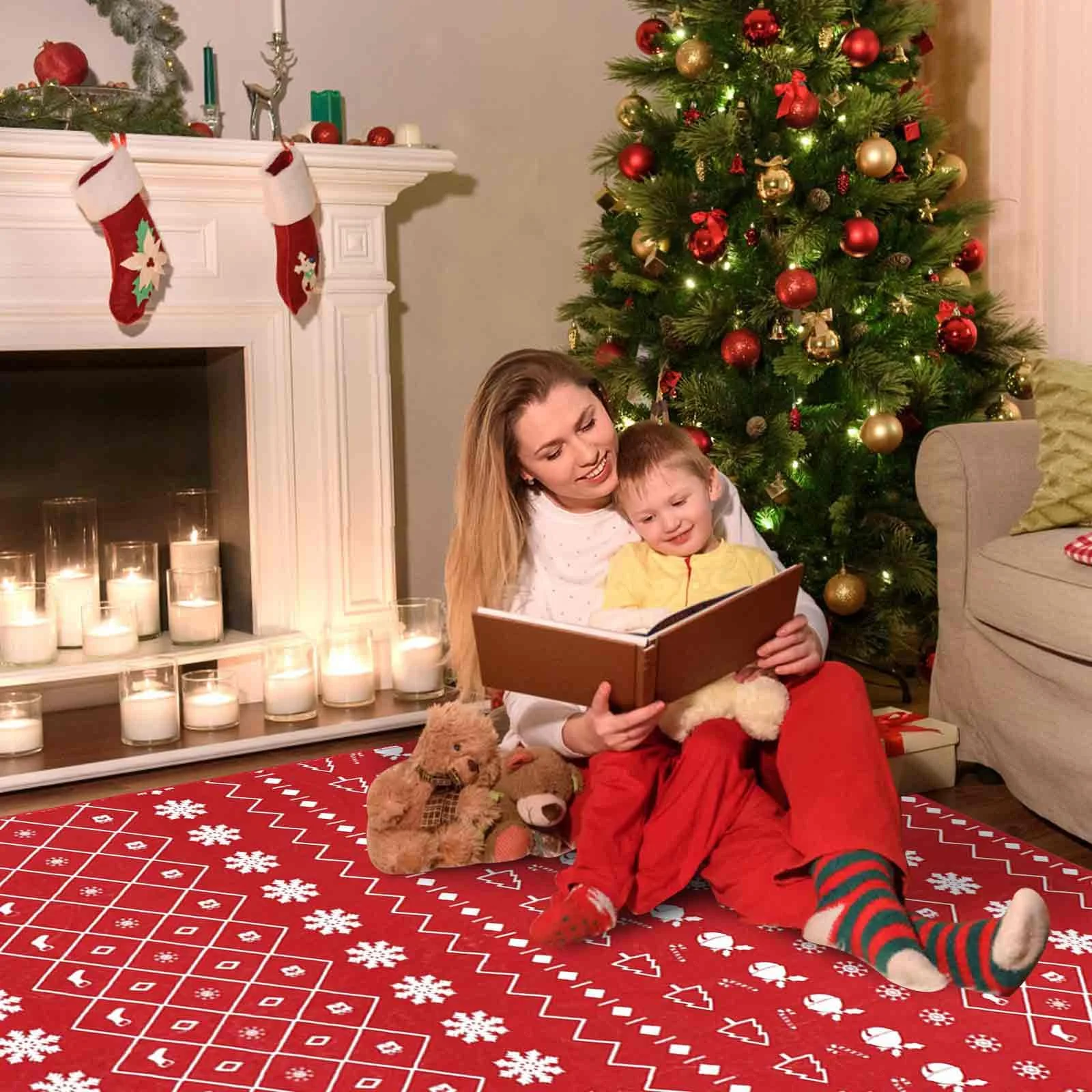 VIKAMA Red Christmas Carpet Is Soft And Washable. It Is A Holiday Snowflake Christmas Carpet For The Living Room
VIKAMA Red Christmas Carpet Is Soft And Washable. It Is A Holiday Snowflake Christmas Carpet For The Living Room