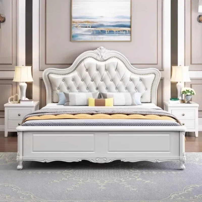 American simple solid wood bed modern master bedroom King Size Frame Double Bed European Unique Cama De Casal Bedroom Furniture
American simple solid wood bed modern master bedroom King Size Frame Double Bed European Unique Cama De Casal Bedroom Furniture