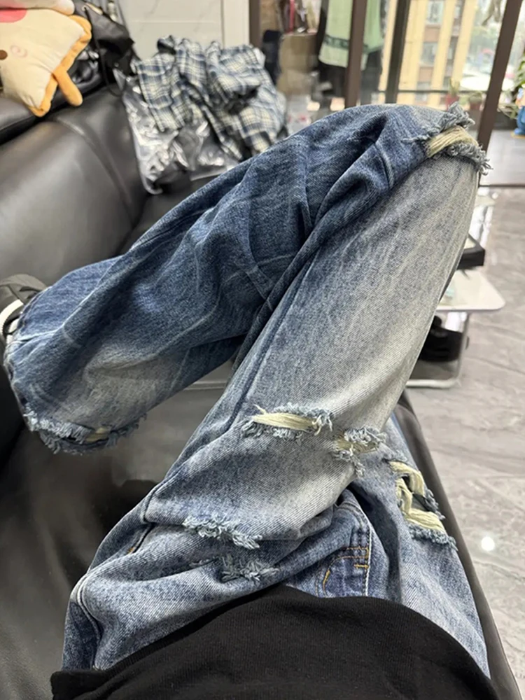 American High Street Lightning Pattern Ripped Jeans Men's Washed Slim Straight Leg Micro Flared Pants Casual Youth Fashion
American High Street Lightning Pattern Ripped Jeans Men's Washed Slim Straight Leg Micro Flared Pants Casual Youth Fashion
