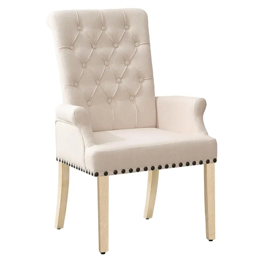 Fabric Dining Chairs, Upholstered Tufted Armrest Chairs, Accent Chairs with Nailhead Trim, Solid Wood Legs for Home, Kitchen Liv
Fabric Dining Chairs, Upholstered Tufted Armrest Chairs, Accent Chairs with Nailhead Trim, Solid Wood Legs for Home, Kitchen Liv